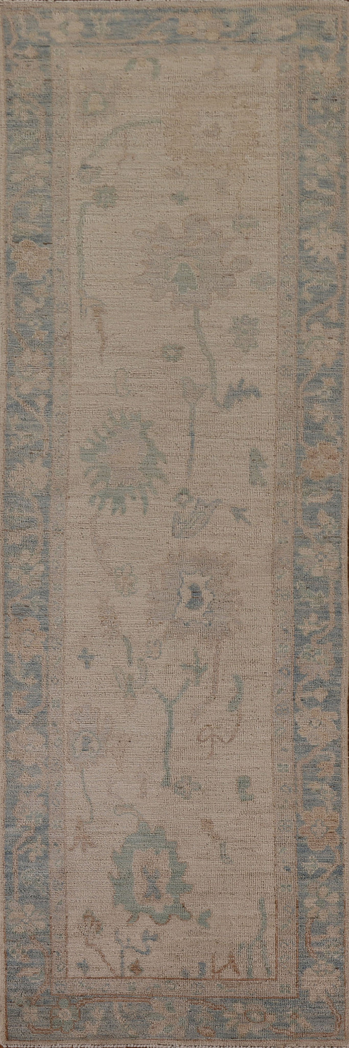 Vegetable Dye Oushak Oriental Runner Rug 3x10