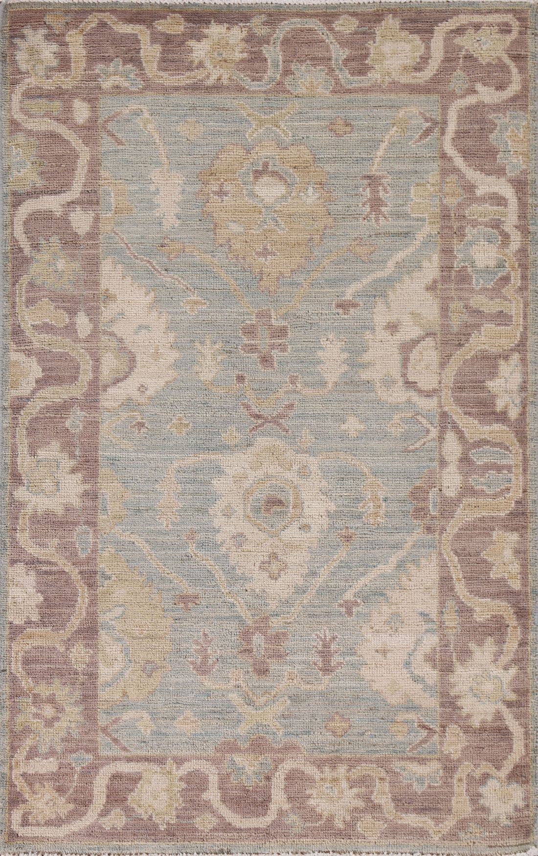 Vegetable Dye Oushak Turkish Area Rug 3x5