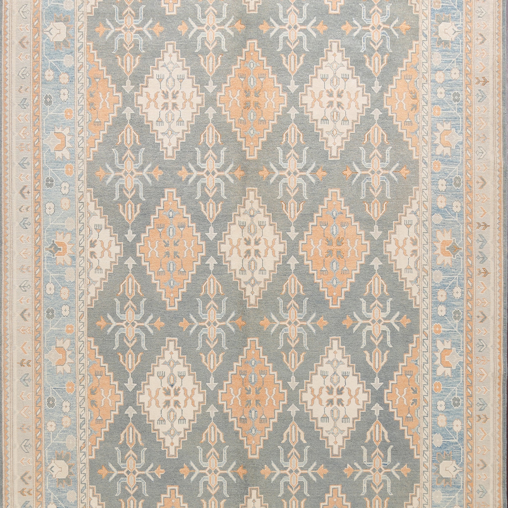 Geometric Khotan Oriental Area Rug 9x10