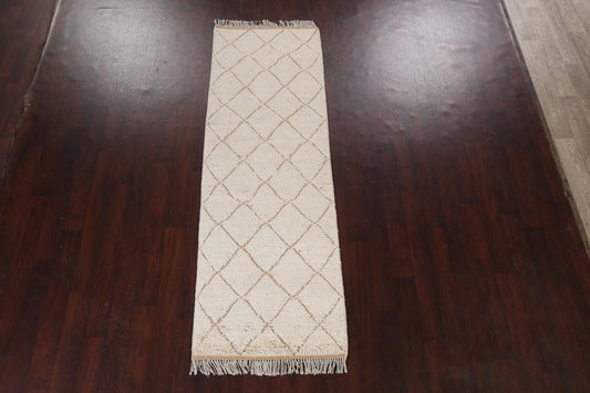 Trellis Moroccan Handmade Runner Rug 3x9